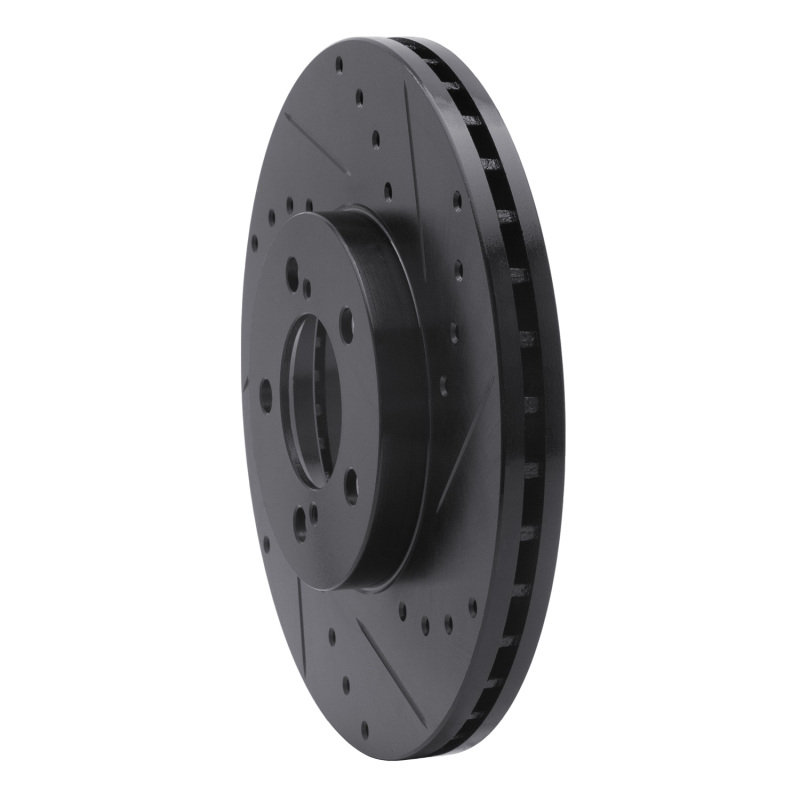 Ford Taurus Brake Rotor (1) - Front Right - R1 Concepts - Drilled & Slotted - Black - `93-`07